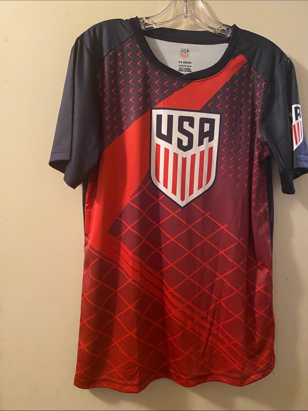 US Soccer Red & Navy Kids XL Soccer Jersey